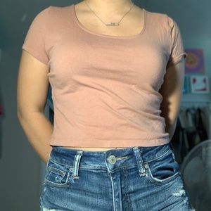 blush pink crisscross shirt